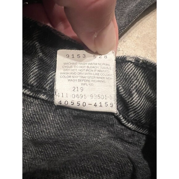 VTG Levis 550 Jeans Mens 34x30 Black Orange Tab Relaxed Fit Taper Leg Bat Wing - Picture 9 of 10